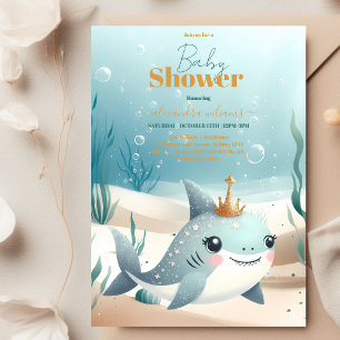Whale Watercolor Baby Shower Under The Sea Invitation
