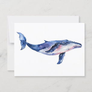 Whale Watercolor Postcard