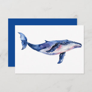 Whale Watercolor Thank You Card