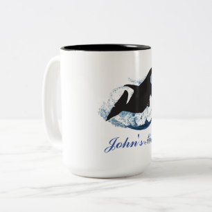 Whale Wave Two-Tone Coffee Mug
