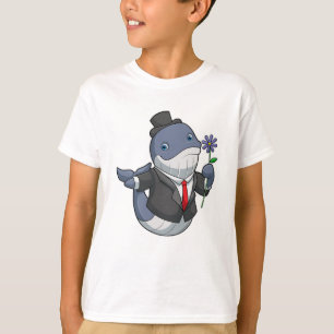 Whale Wedding Groom Flower T-Shirt