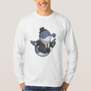 Whale Wedding Groom Flower T-Shirt
