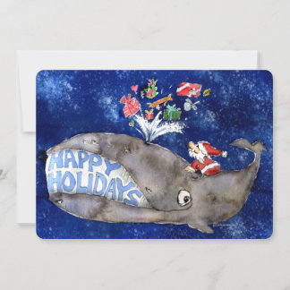 Whale Wishes Cartoon Holiday Card