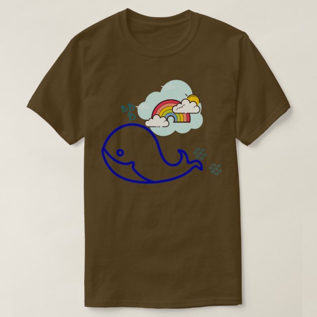 whale with Rainbow animal Lover T-Shirt (Design Front)
