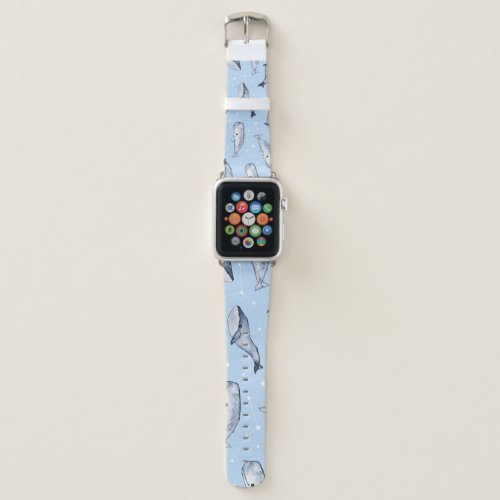Whale Wonders Watercolor Starry Sky Apple Watch Band