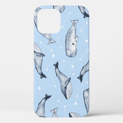 Whale Wonders Watercolor Starry Sky iPhone 12 Case