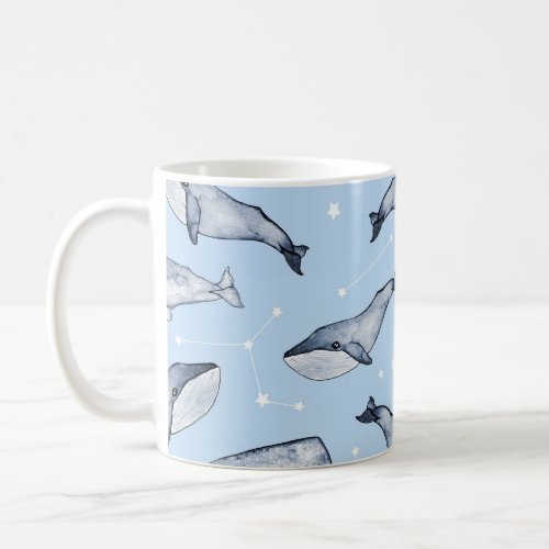Whale Wonders Watercolor Starry Sky Coffee Mug