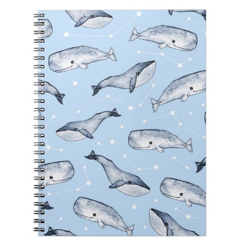 Whale Wonders Watercolor Starry Sky Notebook