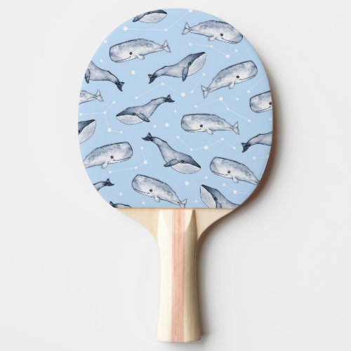 Whale Wonders Watercolor Starry Sky Ping Pong Paddle