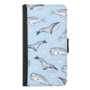 Whale Wonders: Watercolor Starry Sky Samsung Galaxy S5 Wallet Case