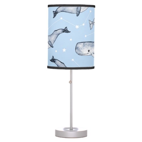Whale Wonders Watercolor Starry Sky Table Lamp