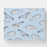 Whale Wonders: Watercolor Starry Sky Wooden Box Sign