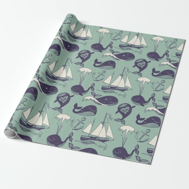 Whale Wrapping Paper (Unrolled)