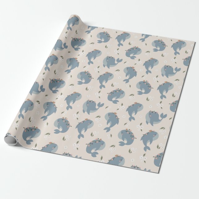 Whale Wrapping Paper (Unrolled)