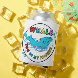 Whale You Be My Friend Blue Bubble Humpback Whale Can Cooler