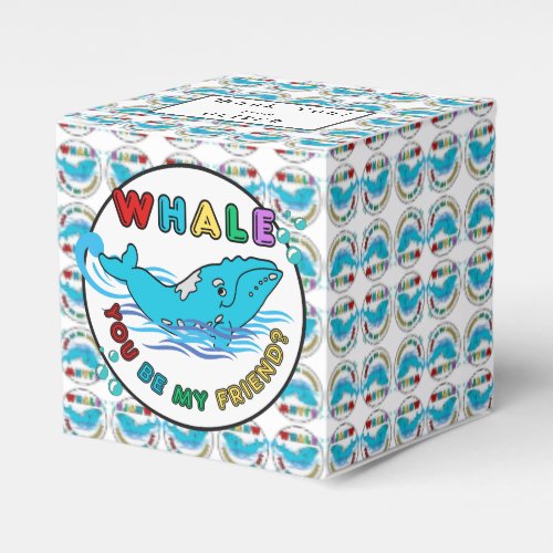 Whale You Be My Friend Blue Bubble Humpback Whale Favor Boxes
