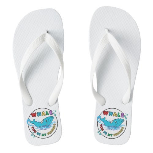 Whale You Be My Friend Humpback Pair of Flip Flops