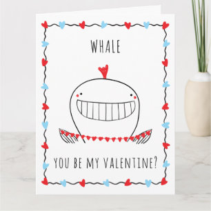 Whale You be My Valentine Funny Valentine's Day Card