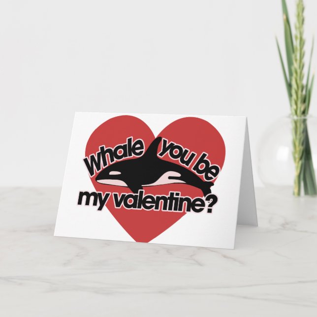 Whale you be my Valentine Holiday Card (Front)