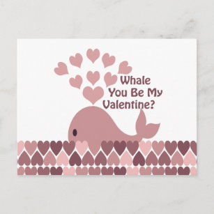 Whale You Be My Valentine Holiday Postcard