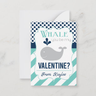 Whale You Be My Valentine Note Card