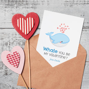 Whale You Be My Valentine?  Note Card
