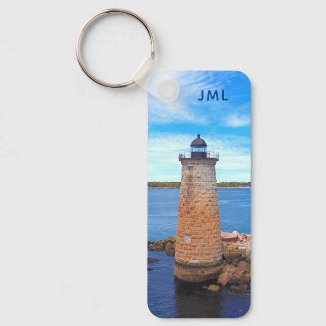 Whaleback Custom Photo Ocean Lighthouse Keychain (Front)