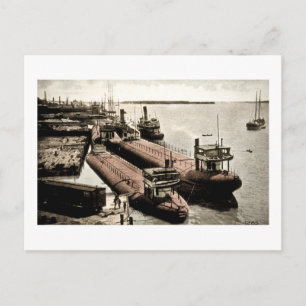 Whalebacks at Belle Isle, Michigan Postcard