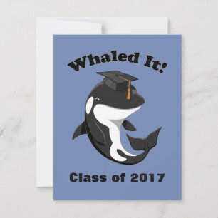 Whaled It Class of 2017 Cute Orca Killer Whale Invitation