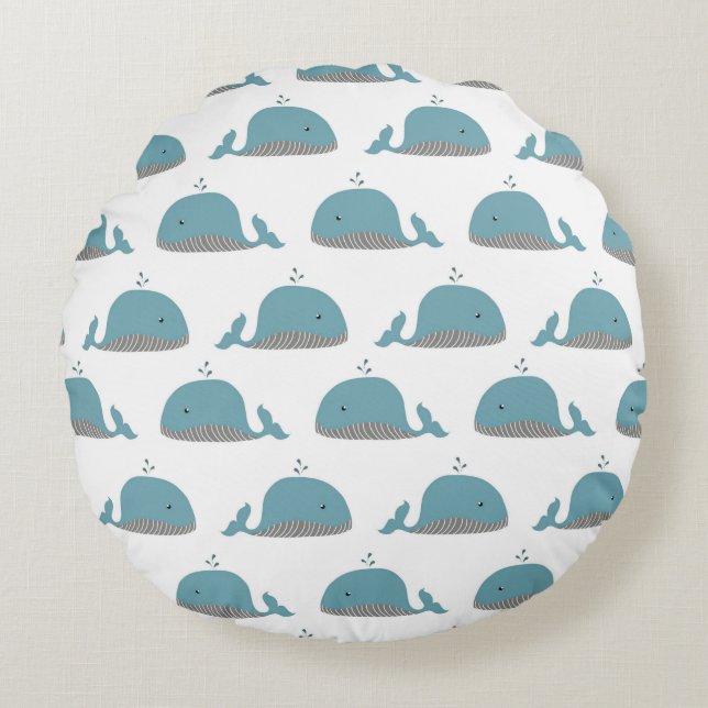 Whales 2 round pillow (Front)