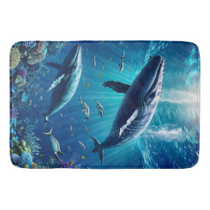 Whales and Coral Bath Mat