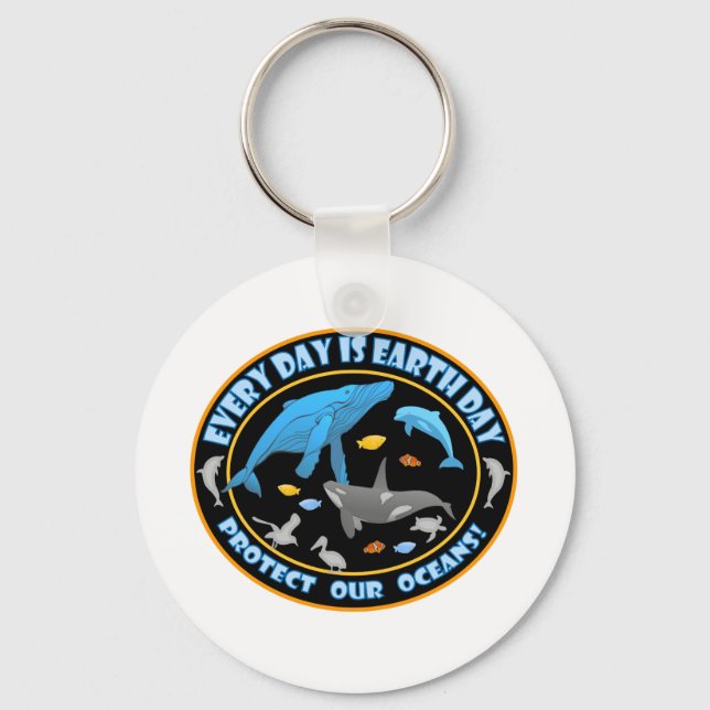 Whales and Dolphins Keychain (Front)