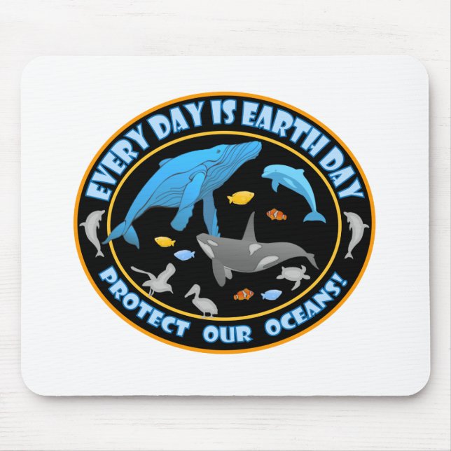 Whales and Dolphins Mouse Pad (Front)