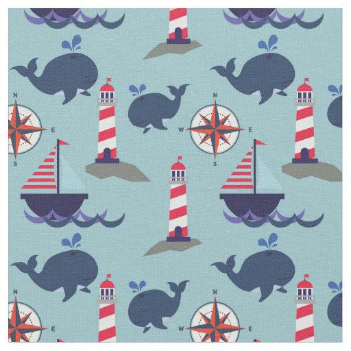 Whales and Sailboats | Nautical Cuteness Fabric