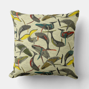 whales and waves bold throw pillow