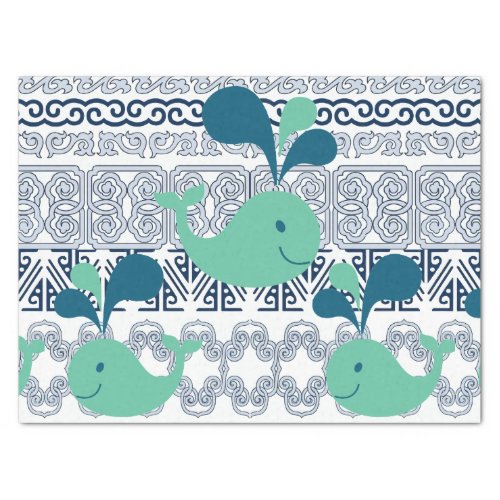 Whales and Waves Pattern Tissue Paper