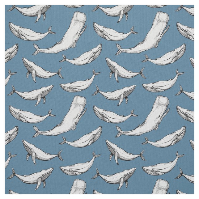 Whales are everywhere fabric (Swatch)