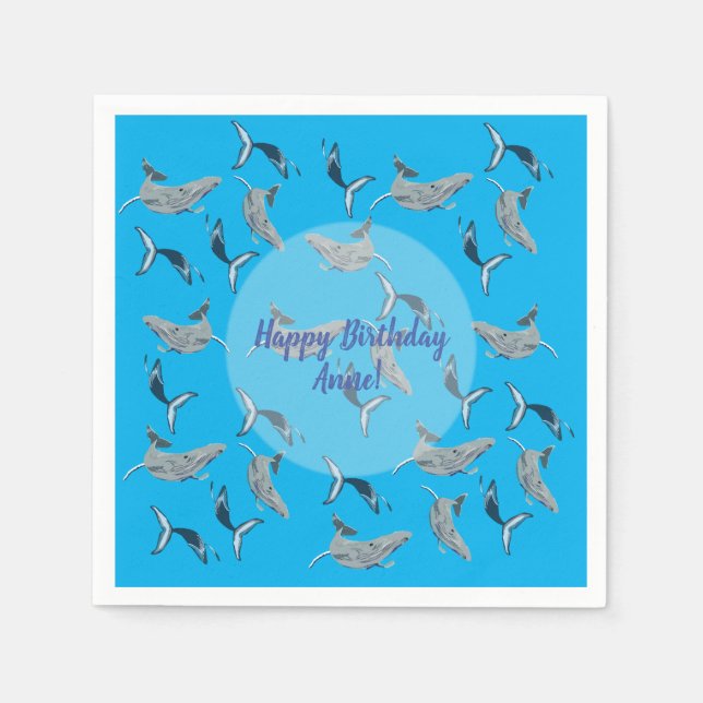 Whales art napkins (Front)