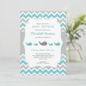 Whales baby shower invitation, neutral gender invitation (Standing Front)