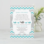 Whales baby sprinkle invitation, neutral gender invitation (Standing Front)