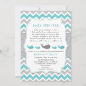 Whales baby sprinkle invitation, neutral gender invitation (Front)