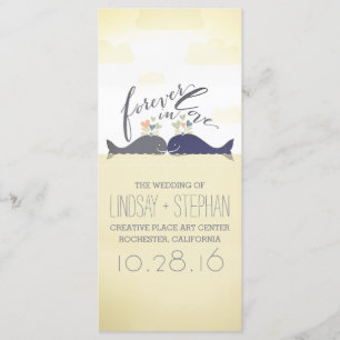 whales couple romantic nautical wedding programs