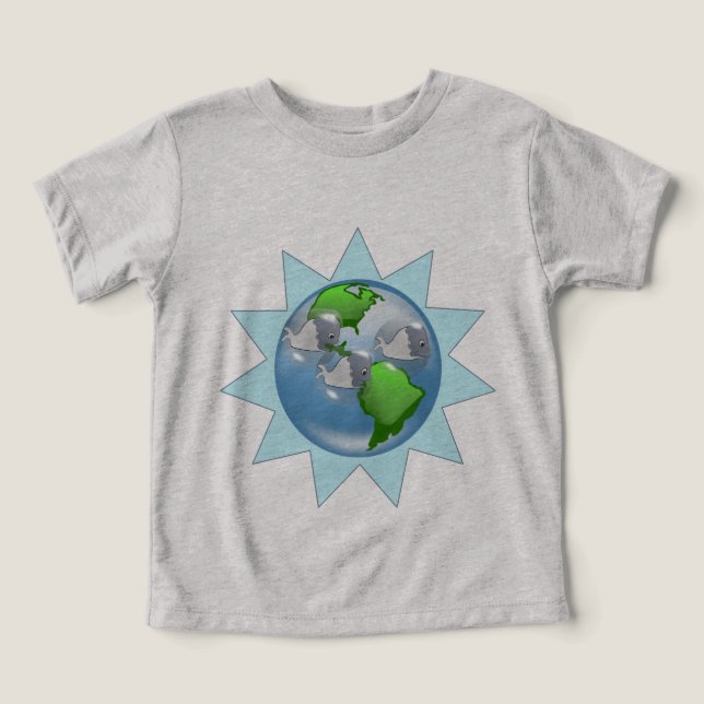 Whales for Earth Day with Starburst Toddler T-shirt (Design Front)