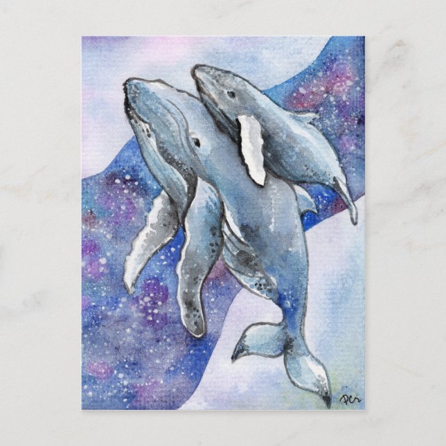 Whales in Star River Postcard (Front)