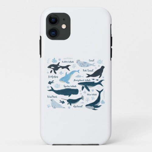 Whales  Marine Life Ocean Graphic Design iPhone 11 Case