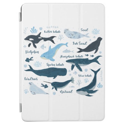 Whales  Marine Life Ocean Graphic Design iPad Air Cover