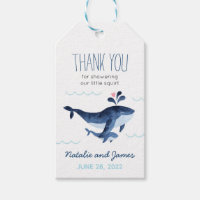 Whales Nautical Under the Sea Baby Shower Gift Tag