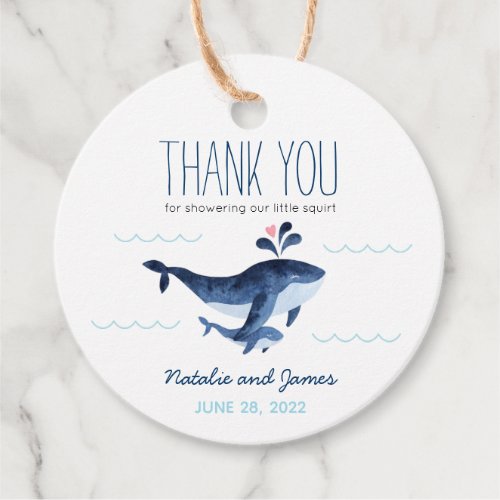 Whales Nautical Under the Sea Baby Shower Gift Tag
