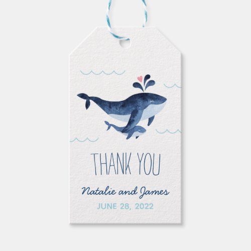 Whales Nautical Under the Sea Baby Shower Gift Tags