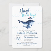 Whales Nautical Under the Sea Baby Shower Invitation (Front)
